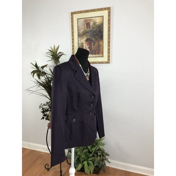 Evan-Picone Women Jacket 10 Mob Wife 3 Buttons Front Office Siren Lined Lapel - Picture 4 of 10